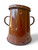 Vintage LAMPART Hungarian brown enamel goulash pot 5L lidded HUNGARY 1930's front view