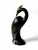 Vintage black crane heron egret bird ceramic sculpture figurine 1980's CHINA front view Vintage black crane heron egret bird ceramic sculpture figurine 1980's CHINA front view
