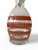 Vintage glass banded ring striped red decanter carafe hand blown 1930's CZECH close up view