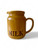Vintage mustard speckled milk jug pitcher creamer stoneware pottery 1980's JAPAN front view
