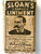Vintage SLOAN'S FAMILY LINIMENT bottle apothecary label 1930's AUSTRALIA close up view