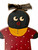 Vintage African American shelf sitter doll wooden hand painted 1980's AMERICA close up view