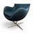 ARNE JACOBSEN for FRITZ HANSEN black upholstered swivel egg arm chair quality replica close up front view
