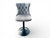 Bar stools FREEDOM grey velvet adjustable swivel French Provincial set of X4 one front view