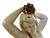Vintage Art Nouveau nude woman figure statue plaster cast with gold accent close up top view