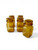 Vintage LUIGI BORMIOLI amber glass apothecary jar storage set X5 1970's ITALY main view