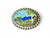 Vintage hand painted blue mountains landscape scene brooch 1980's AUSTRALIA main view