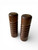 Vintage wooden salt and pepper shakers ribbed set pair X2 mid-century modern main view