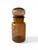 Vintage amber brown glass apothecary jar bubble lid storage 1960's BELGIUM back view