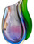 Vintage MURANO purple blue green Sommerso art vase tear drop 1960's ITALY close up view