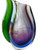 Vintage MURANO purple blue green Sommerso art vase tear drop 1960's ITALY close up view