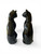 Vintage ARTMART black cat ceramic figurine statue glossy X2 pair 1960's TAIWAN side view