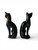 Vintage ARTMART black cat ceramic figurine statue glossy X2 pair 1960's TAIWAN back view