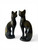 Vintage ARTMART black cat ceramic figurine statue glossy X2 pair 1960's TAIWAN front view