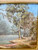 Vintage DAVID MARTIN LONELY RIVER LUNE landscape oil painting 1970's AUSTRALIA close up view