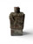 Vintage brown geometric relief brutalist stoneware pottery vase 1960's AUSTRALIA main view