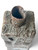 Vintage brown geometric relief brutalist stoneware pottery vase 1960's AUSTRALIA close up view