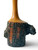 Vintage live raw edge wooden bud vase bark hand turned organic 1970's AUSTRALIA close up view