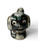 Vintage cloisonné black enamel dog figurine Pekingese handmade 1950's CHINA front view