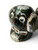 Vintage cloisonné black enamel dog figurine Pekingese handmade 1950's CHINA close up view
