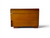 Vintage pagoda carved camphor wooden jewellery box red lined 1950's HONG KONG side view