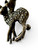 Vintage marcasite sterling silver double deer Bambi fawn brooch 1930's GERMANY close up view
