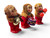 Vintage CLOCKWORK 3 musical monkey drum, cymbals & maracas wind-up toys 1960s side view 2