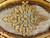 Vintage VERO LEGNO blue gold Florentine wooden tray Florence 1950's ITALY close up view