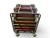Vintage industrial Dutch station trolley rolling cart drinks bar display shelf bottom view