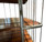 Vintage industrial Dutch station trolley rolling cart drinks bar display shelf close up view