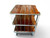 Vintage industrial Dutch station trolley rolling cart drinks bar display shelf side view