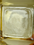 Vintage ANCHOR HOCKING amber yellow glass ashtray square MCM 1960's AMERICA close up view