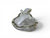 Vintage ART VANNES crystal pear fruit bowl dish ashtray paperweight 1970's FRANCE side view