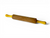 Vintage rolling pin yellow plastic handles solid wood 1970's AUSTRALIA main view