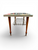 Vintage faux marble glass top coffee table mid-century modern 1950's ITALY side view