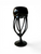 Vintage MAKORA KROSNO black jellyfish pedestal bowl dish compote 1980's POLAND side view