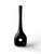 Matt black cast aluminium metal hollow moonflask donut vase Japandi minimalist back view