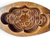 Vintage Chinese moon cake wooden mould shou longevity hand carved 1970's CHINA close up view