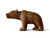 Antique black forest carved walking bear wood figurine steel eyes 1890's SWISS side view
