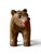 Antique black forest carved walking bear wood figurine steel eyes 1890's SWISS front view