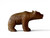 Antique black forest carved walking bear wood figurine steel eyes 1890's SWISS side view