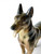 Vintage Alsatian German Shepherd dog porcelain figurine tongue 1940's JAPAN close up view