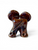 Vintage elephant brown clay pottery figurine drip glaze redware 1960's JAPAN back view