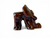 Vintage elephant brown clay pottery figurine drip glaze redware 1960's JAPAN side view