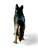 Vintage Alsatian German Shepherd dog standing porcelain figurine 1960's JAPAN back view
