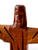 Vintage Rio Christ Redeemer Jesus wooden figurine carved pocket 1960's BRAZIL close up view