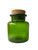 Vintage green glass apothecary jar cork storage bubble rim 1960's BELGIUM main view