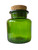 Vintage green glass apothecary jar cork storage bubble rim 1960's BELGIUM main view