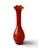Vintage orange tango glass vase ruffle rim cased mid-century modern 1960's JAPAN side view