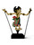 Vintage Sahadewa shadow puppet figurine Wayang articulated 2000's INDONESIA back view